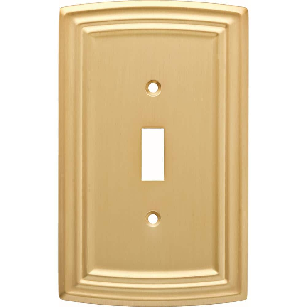 Hampton Bay Brass 1-Gang Toggle Wall Plate (1-Pack) W36396-117-U - The ...