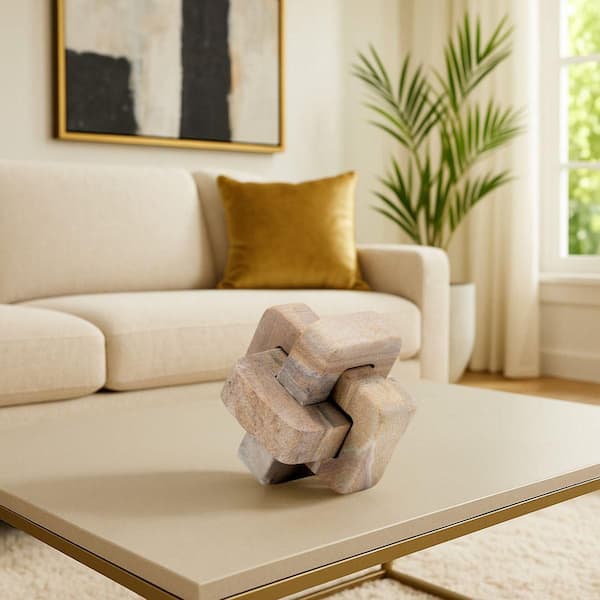 Liv & Skye Brown 5 in. x 5 in. Marble Knot Sculpture