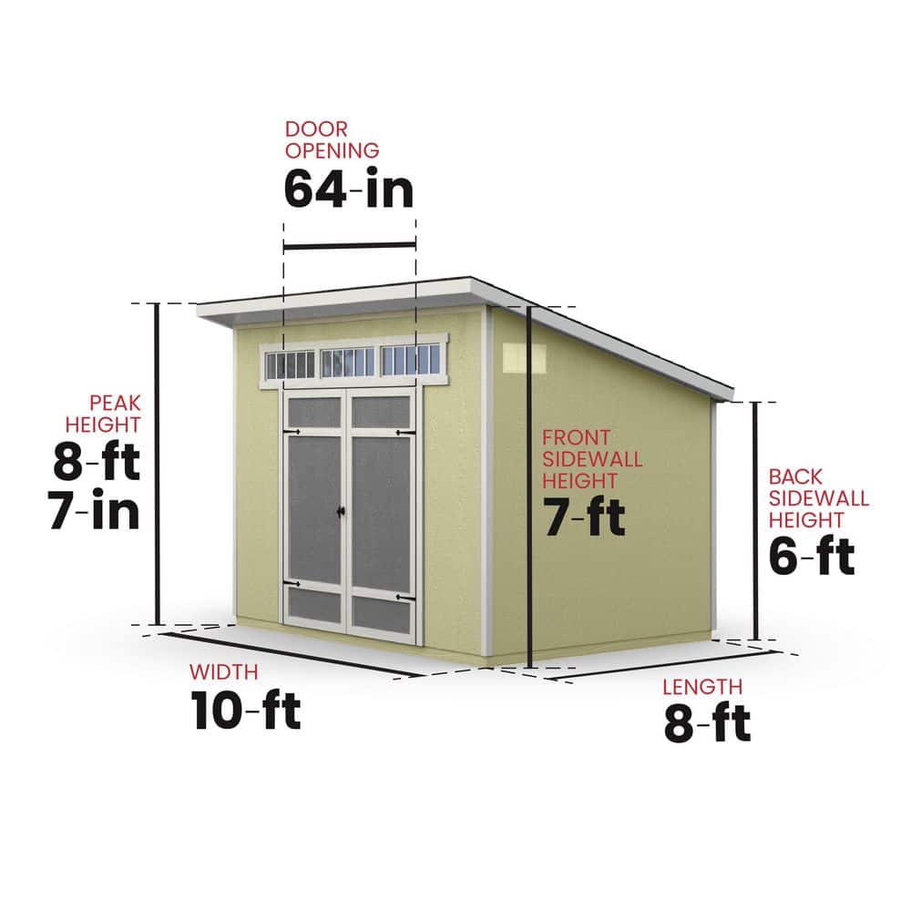 Olympia 10x7.5 Beige Wood Storage Shed with Double Doors