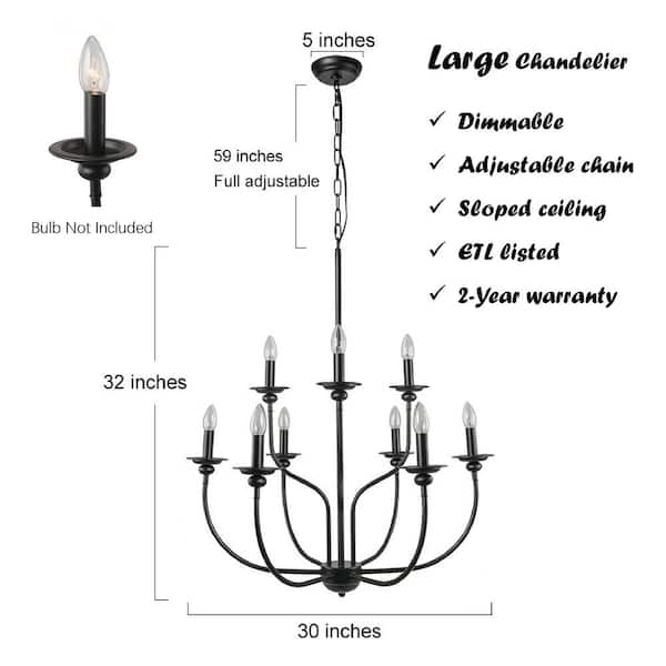 Lnc Modern Farmhouse Black Large Island, How To Pack A Large Chandeliers