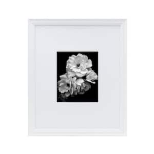 18 x 22 in. Matted Ribbed Picture Frame, with mat holds 8 x10 in. without mat holds 16 x 20 in. photo, White
