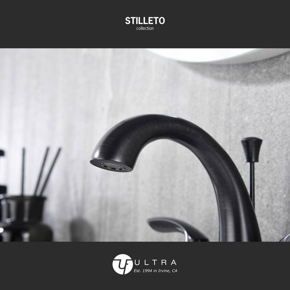 Oil Rubbed Bronze Centerset Bathroom Faucet with Drain Assembly