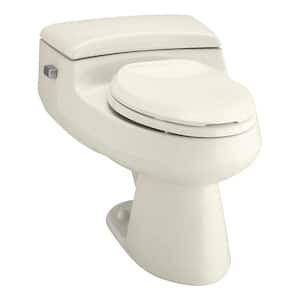 San Raphael 12 in. Rough In 1-Piece 1 GPF Single Flush Elongated Toilet in Biscuit Seat Included
