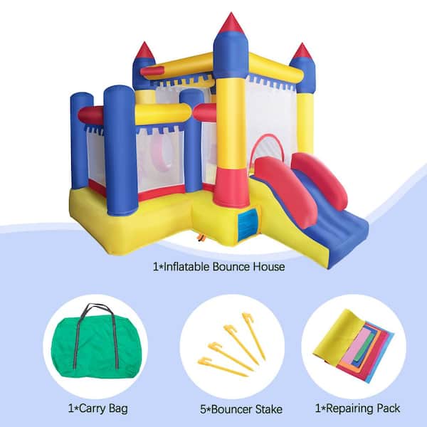 TOBBI Inflatable Bounce House Kid Jump and Slide Castle Bouncer with TH17P0167 - Home Depot