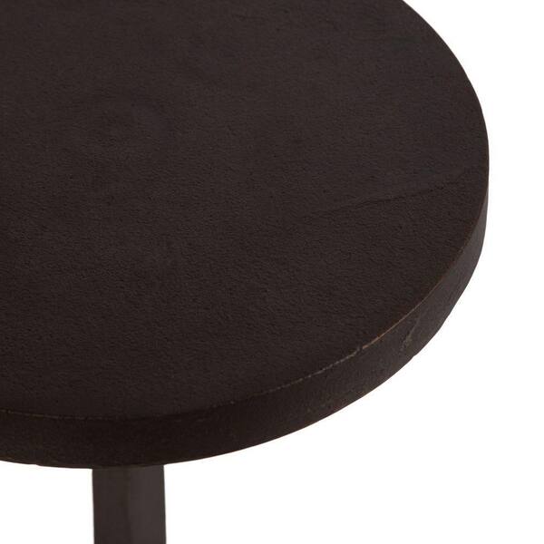 Kate and Laurel Ulani 18.50 in. Black Round Metal End Table 212826