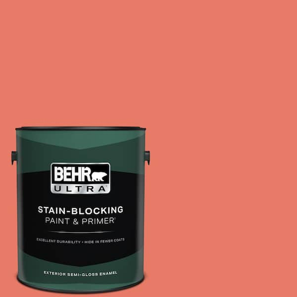 BEHR ULTRA 1 gal. #P180-5 Watermelon Slice Semi-Gloss Enamel Exterior Paint & Primer