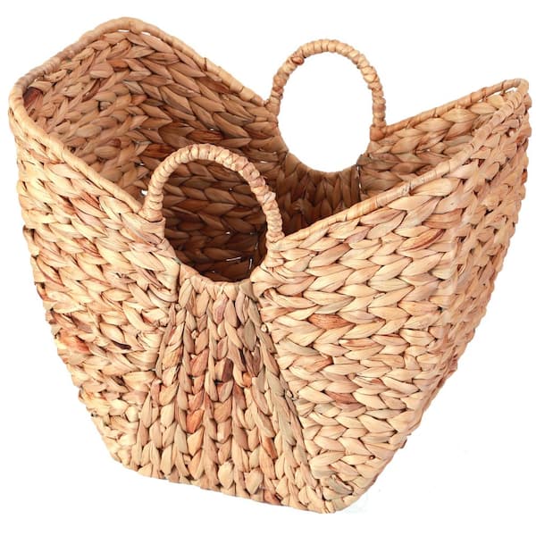 Vintiquewise Large Wicker Laundry Basket with Round Handles
