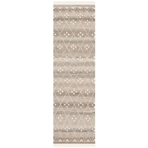 SAFAVIEH Natural Kilim Natural/Ivory 5 Ft. X 5 Ft. Square Geometric ...