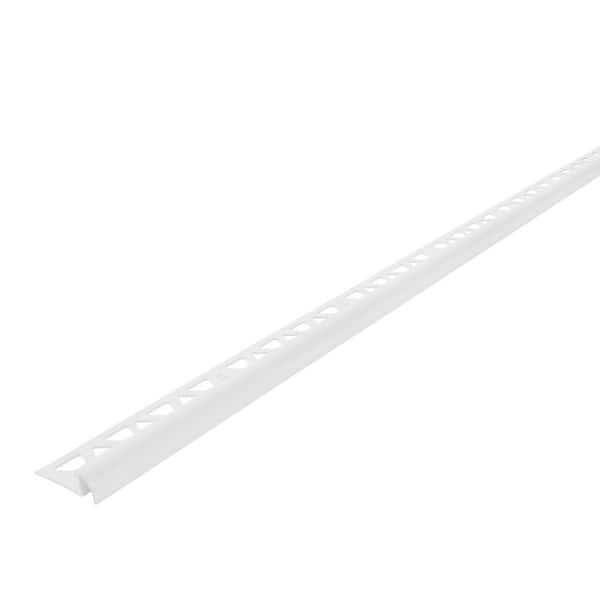 Bright White 1.44 in. W x 96 in. L Aluminum 3/8 in. Bullnose Trim