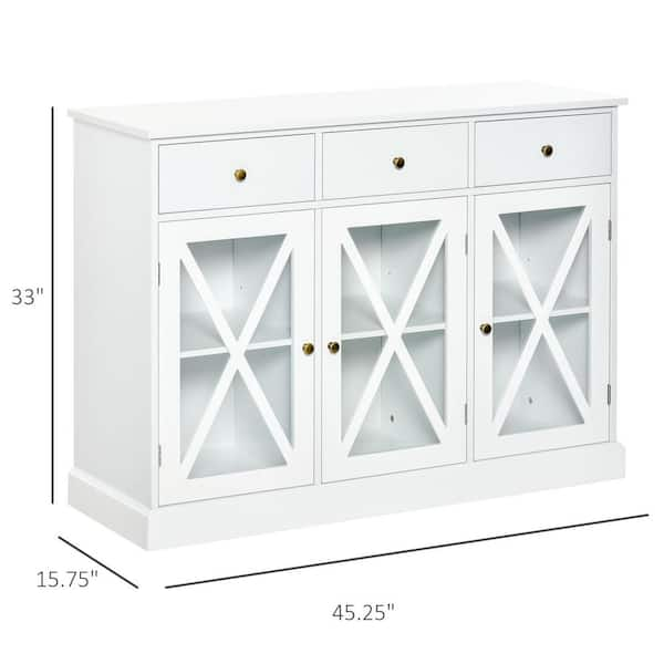 white and timber buffet