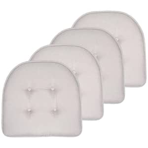 Light Gray, Solid U-Shape Memory Foam 17 in. x 16 in. Non-Slip Indoor/Outdoor Chair Seat Cushion (4-Pack)