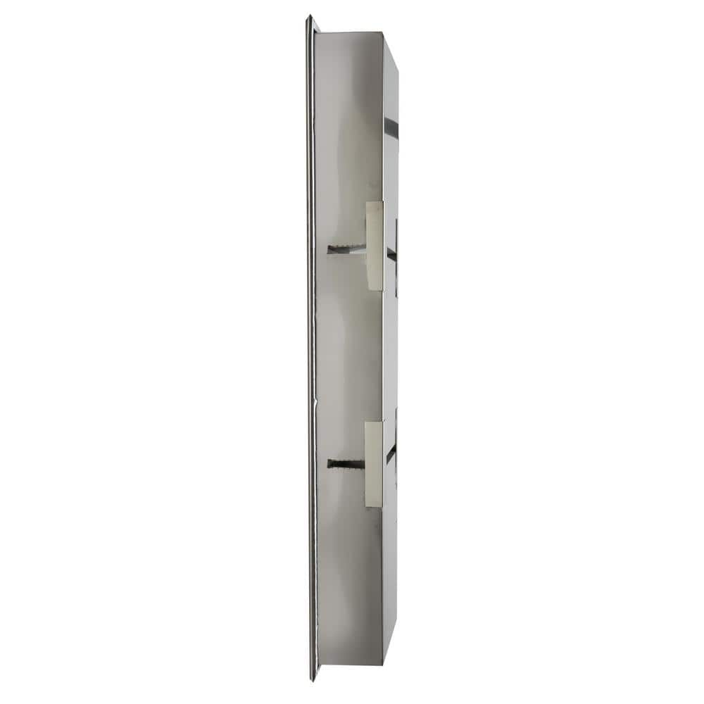 Brushed Stainless Steel Vertical Triple Shelf Shower Niche