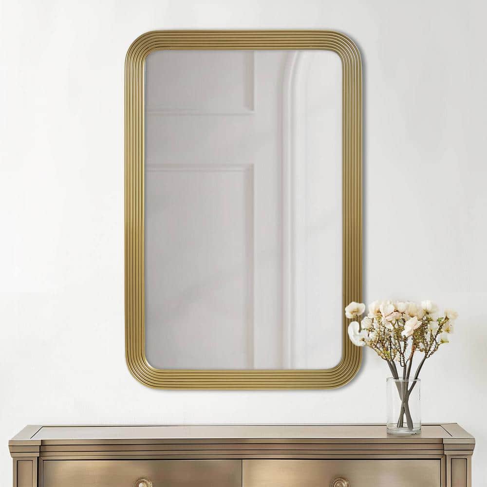 Aurelia Gold Fluted Rectangular Wall Mirror