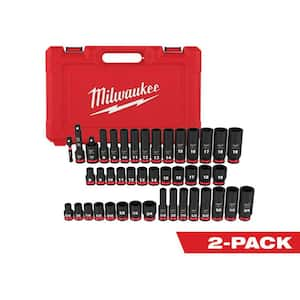 SHOCKWAVE 3/8 in. Drive SAE and Metric 6 Point Impact Socket Set (86-Piece)