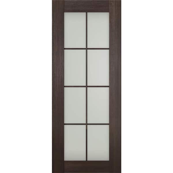 Avon 8 Lite N 24 in. х 84 in. No Bore 8-Lite Frosted Glass Veralinga Oak Solid Composite Core Wood Interior Door Slab