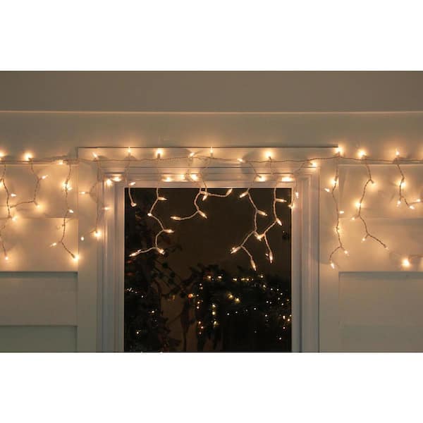7 ft. 100-Light Clear Mini Icicle Lights