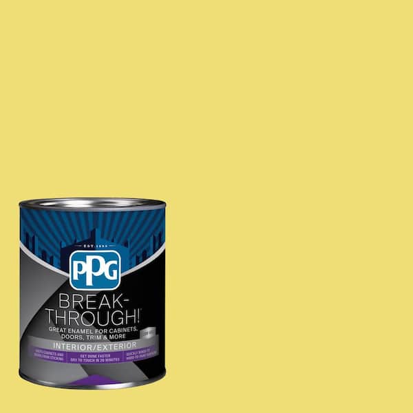 1 qt. PPG1215-4 Canary Yellow Satin Door, Trim & Cabinet Paint