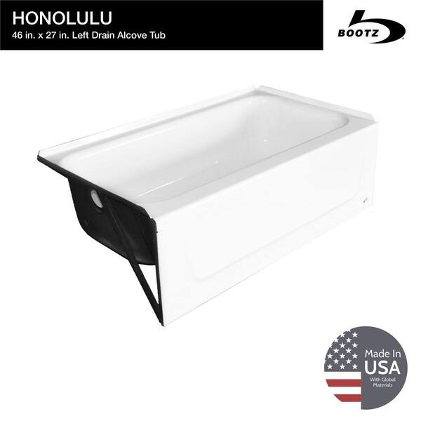 Bootz Industries Honolulu 46 in. x 27 in. Alcove Soaking Bathtub