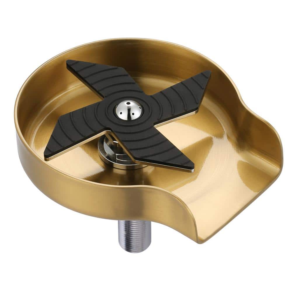 Stainless Steel Glass Rinser Cup Washer with Silicone Blade and Supply Lines for Kitchen Sinks in Gold price history on PriceWatchPro
