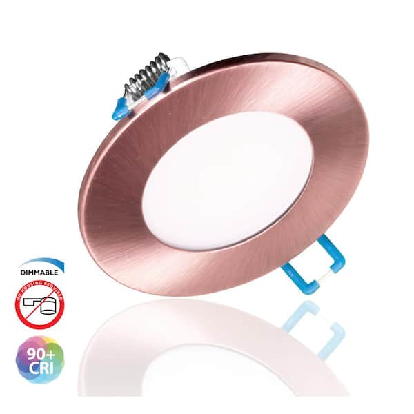NICOR DLE Series 3 in. 2700K Aged Copper Integrated LED Recessed Canless Downlight with Trim