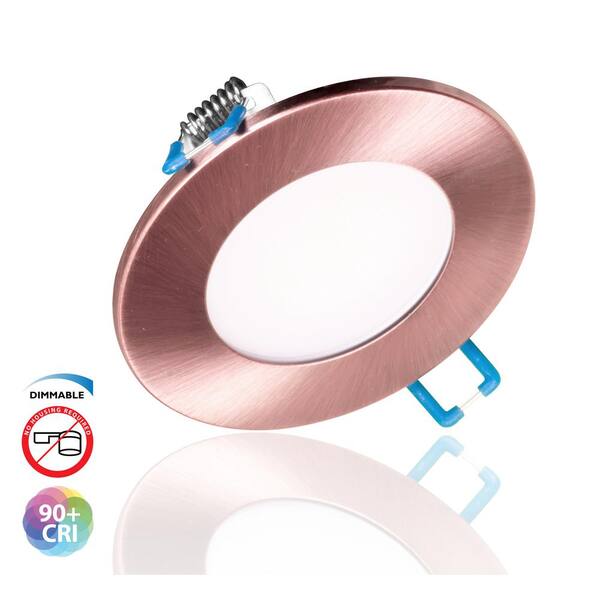 NICOR DLE Series 3 in. 4000K Aged Copper Integrated LED Recessed Canless Downlight with Trim