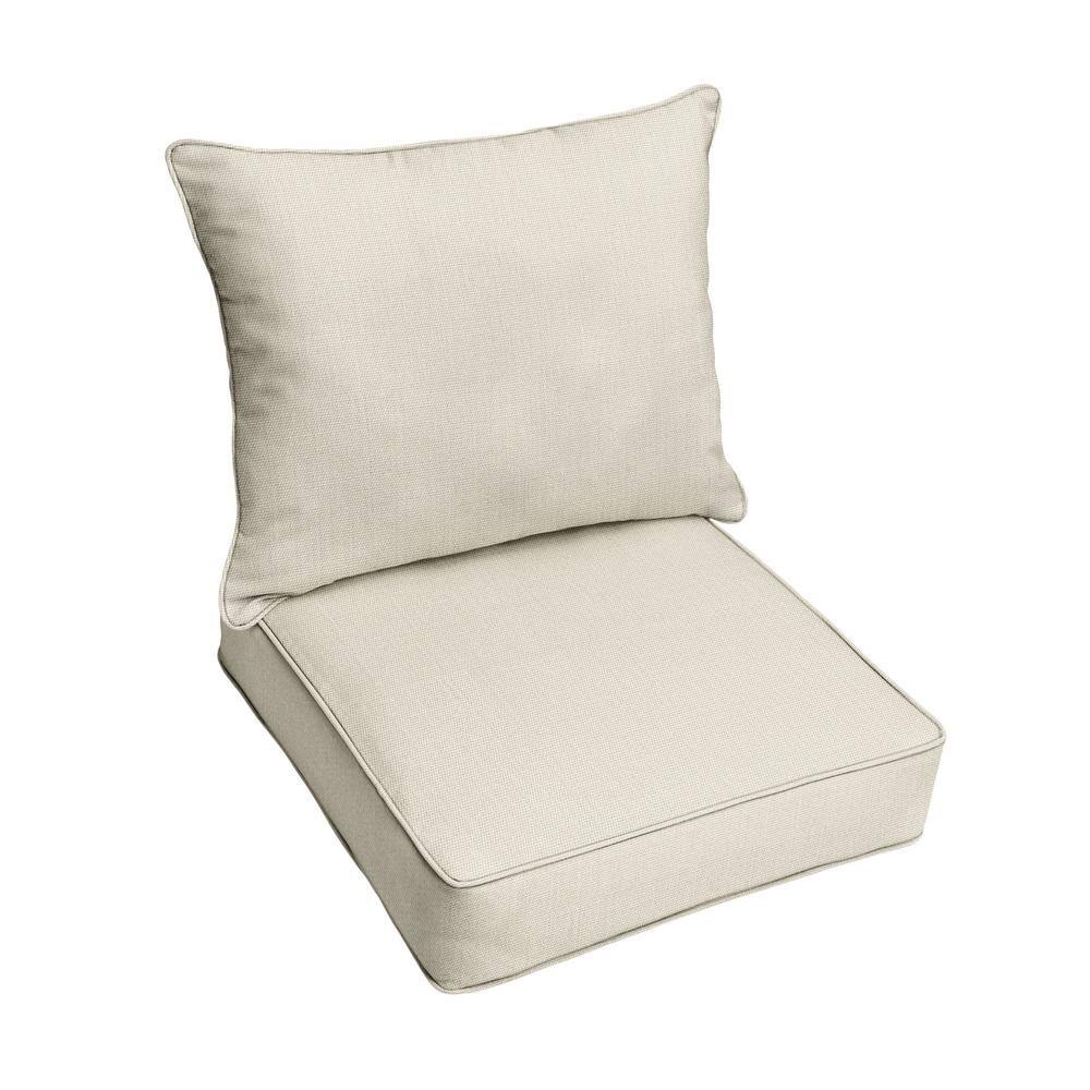 25 x 23 x 22 Deep Seating Indoor/Outdoor Pillow and Cushion Chair Set in Sunbrella Canvas Cloud price history on PriceWatchPro