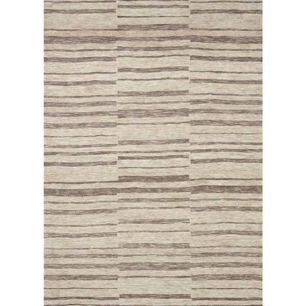 LOLOI II Neda Natural / Taupe 18 in. x 18 in. Sample Modern Ultra Soft Area Rug