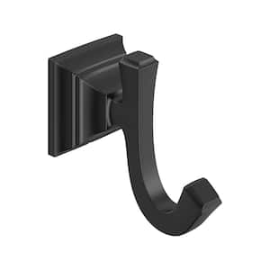 TS Series Single J-Hook Robe/Towel Hook in Matte Black