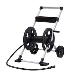 VEVOR Hose Reel Cart Hold Up to 300 ft. of 5/8 in. Hose, Garden Water Hose Carts Mobile Tools with 4 Wheels, Silver