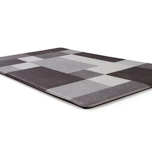 Gray 18 in. x 30 in. Modern Boxes Design Anti Fatigue Standing Mat