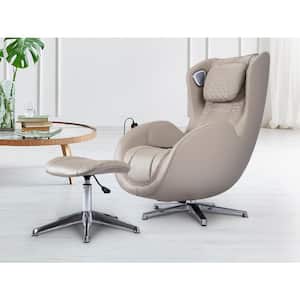 Bliss Series Taupe Faux Leather Reclining Massage Chair with Air Massage, Heated Lumber, Bluetooth Speakers