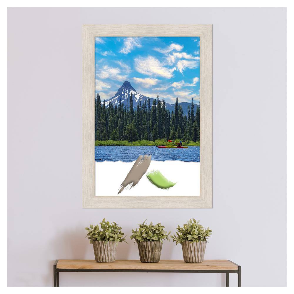 Hardwood White Wash 24x36 Inch Real Wood Picture Frame