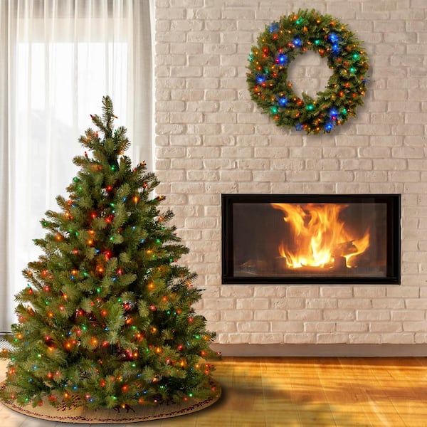 Set of 2 24.5 Inch Lighted Outdoor Christmas Tree with Remote, Multi-Color  Light