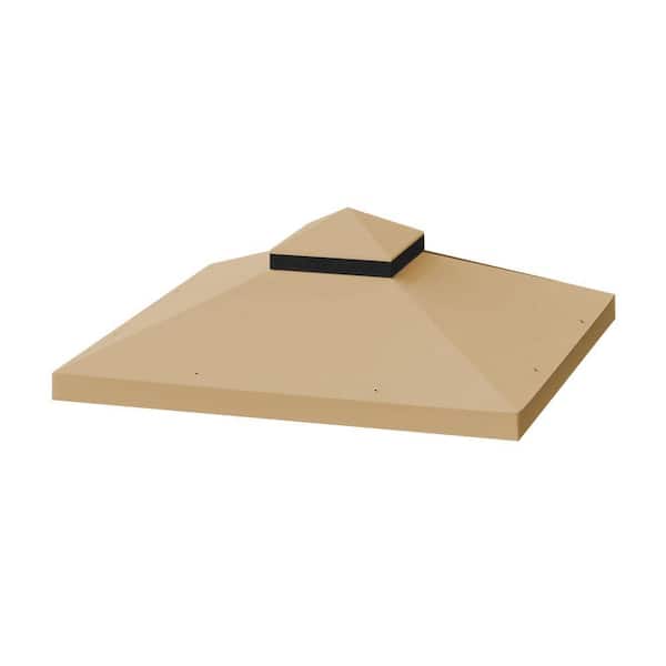 Double Roof Gazebo Replacement Canopy Top Fabric Suitable for 10 ft. X 10 ft. Patio(Frame Not Include)