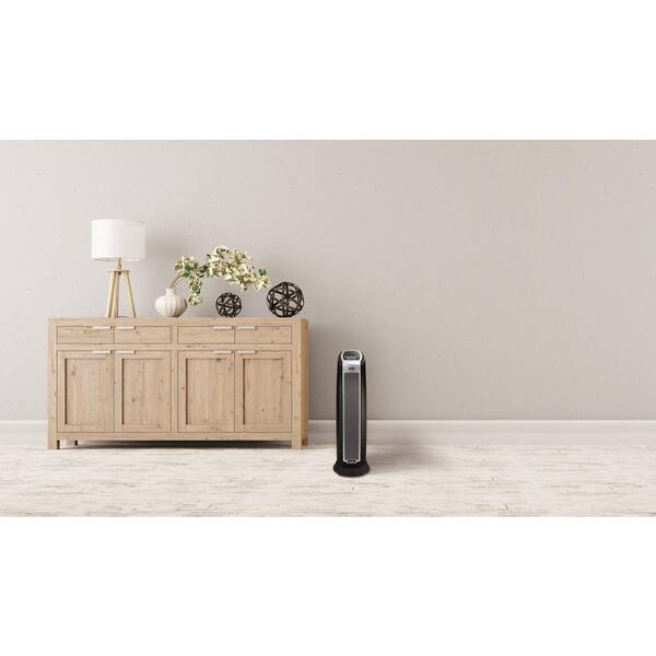 Lasko 23 in. 1500-Watt Electric Oscillating Ceramic Tower Heater with  Remote Control in Black 5790 - The Home Depot
