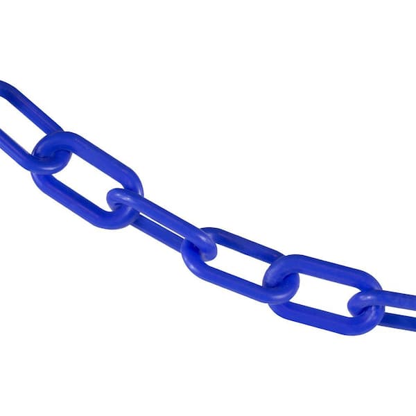 2 in. (#8, 51 mm) x 10 ft. Plastic Safety Chain in Blue