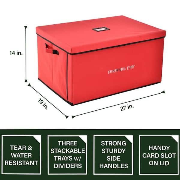 Best Deal for GTMANG-Christmas Ornament Storage Box with Dividers,Stores