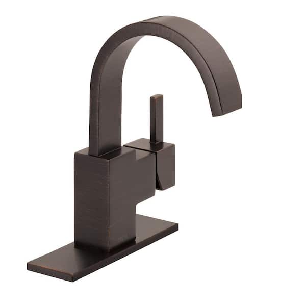 Delta Vero Single Hole Single-Handle Bathroom Faucet with Metal Drain Assembly in Venetian Bronze
