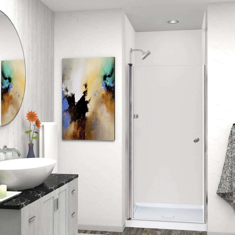 Lyna 70" High x 30" Wide Frameless Shower Door in Brushed Stainless Steel