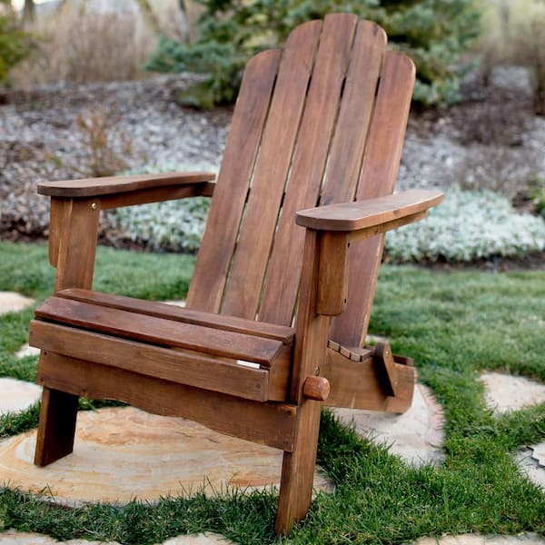 Walker Edison Furniture Company Boardwalk Dark Brown Outdoor Wood Adirondack Chair