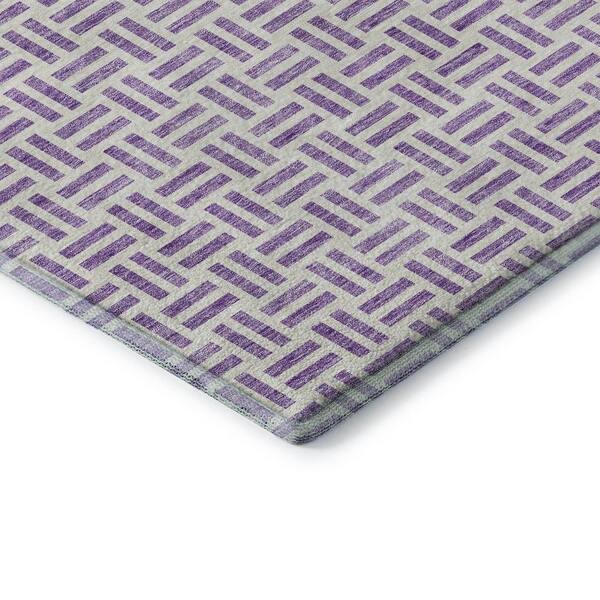 Mayfield Premium Machine Washable Abstract AMF978 Lavender 1 ft. 8 in. x 2 ft. 6 in. Area Rug