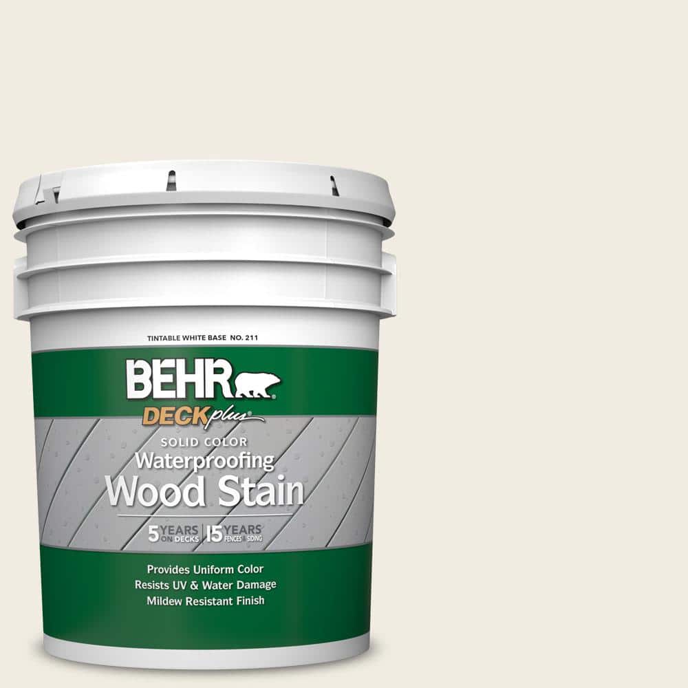 5 gal. #12 Swiss Coffee Solid Color Waterproofing Exterior Wood Stain