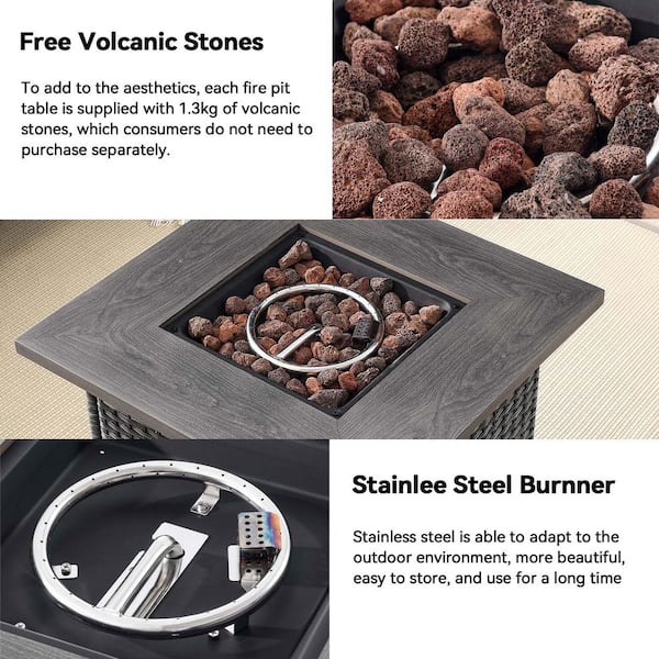 テーブル・チェア・ハンモック BONFIRE GO OUTSIDE HOOOWOOO Howell 9-Piece Wicker Outdoor Furniture Patio