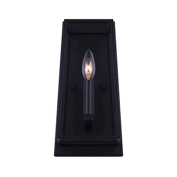CANARM Wexford 6.5 in. Matte Black Sconce