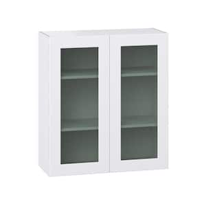 Wallace Painted Warm White Shaker Assembled Wall Kitchen Cabinet with Glass Door (36 in. W x 40 in. H x 14 in. D)
