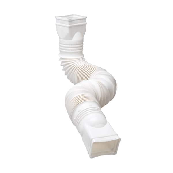 Flex A Spout 55 in. White Vinyl Downspout Extension