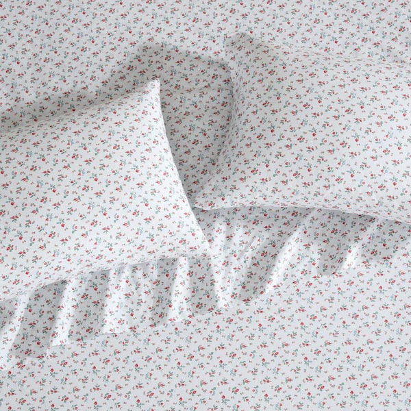 Laura Ashley Aylesmore Ditsy Floral 3-Piece Red/Light Blue Percale