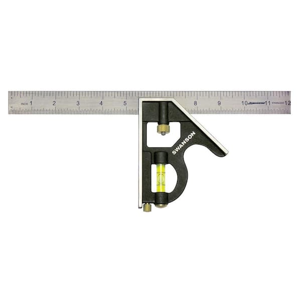 Swanson 12 in. Combination Square with Metric Scale and Stainless Steel Blade (30 cm)