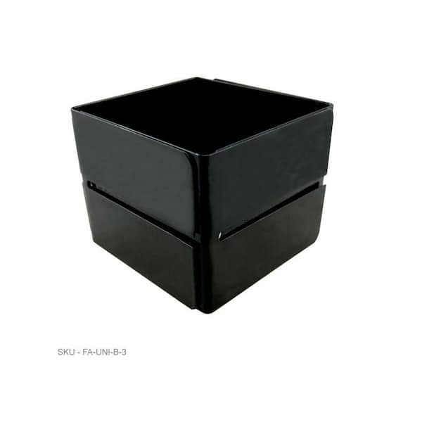3.5 in. to 6.5 in. x 1/4 ft. H Powder Coated Black Galv. Steel - Universal Fit - UNI Series Mailbox and Fence Post Guard