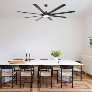 75 in. Integrated LED 8-Blade Matte Black Ceiling Fan with Light and Remote Control